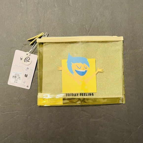 Disney Inside Out 2 Friday Feeling Pencil Cosmetic Bag NWT Primark 9” X 7” - Picture 1 of 4